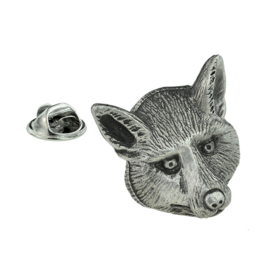 Fox Head English Made Pewter Lapel Pin Badge