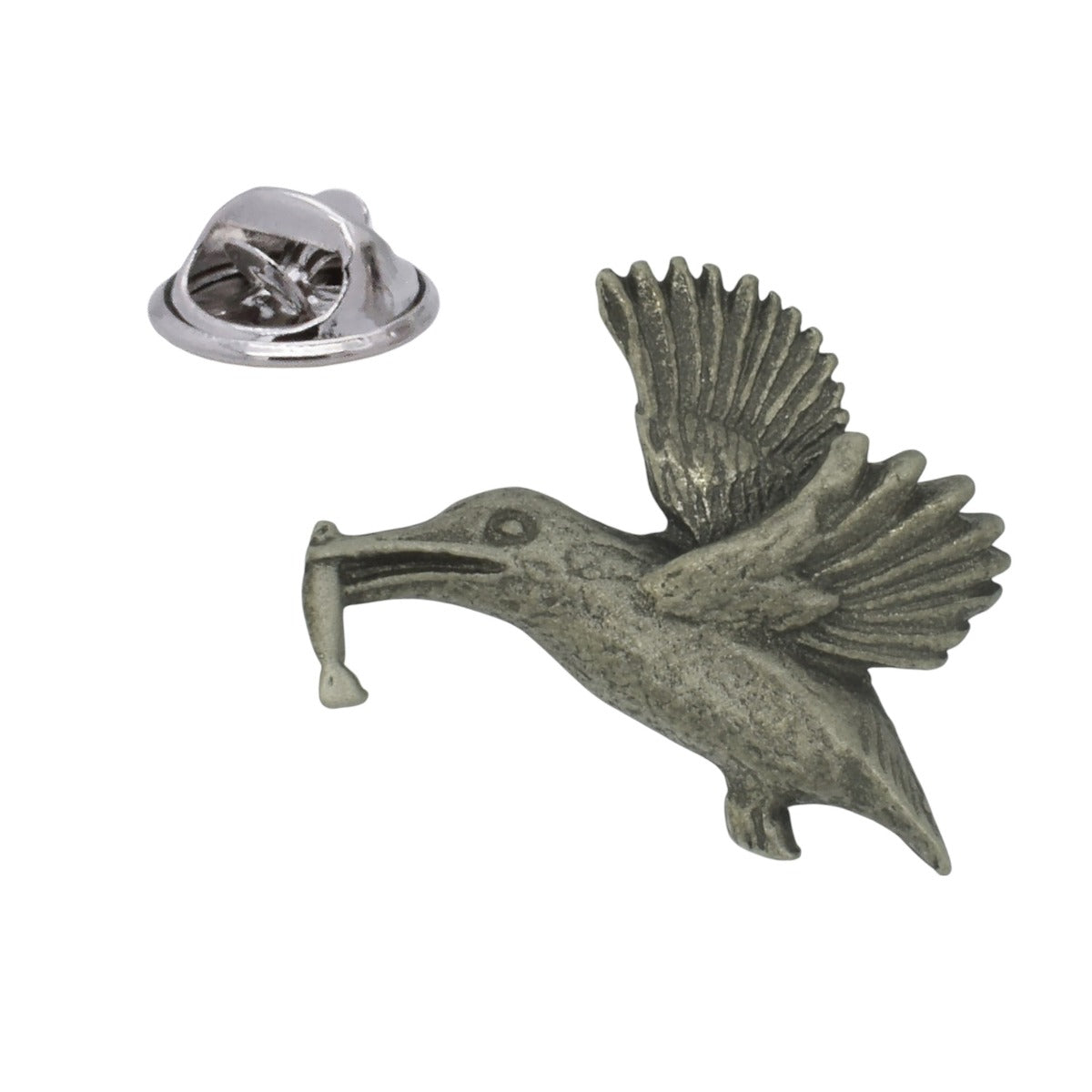 Kingfisher English Made Pewter Lapel Pin Badge