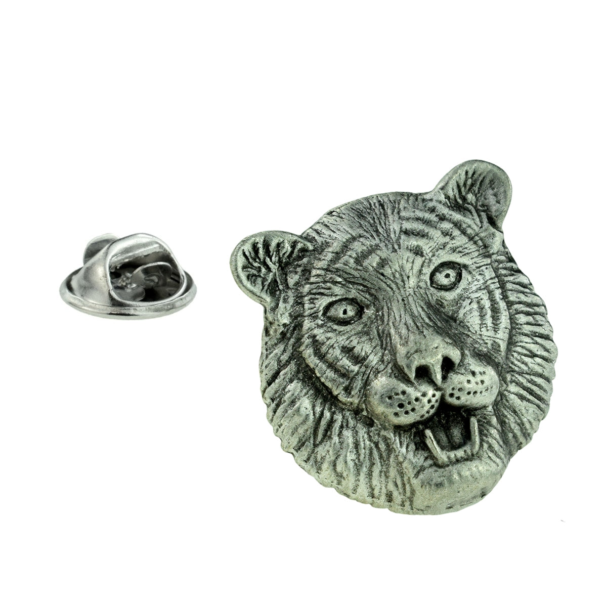 Tiger English Made Pewter Lapel Pin Badge