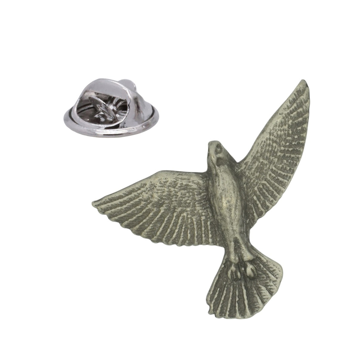 Merlin Bird English Made Pewter Lapel Pin Badge