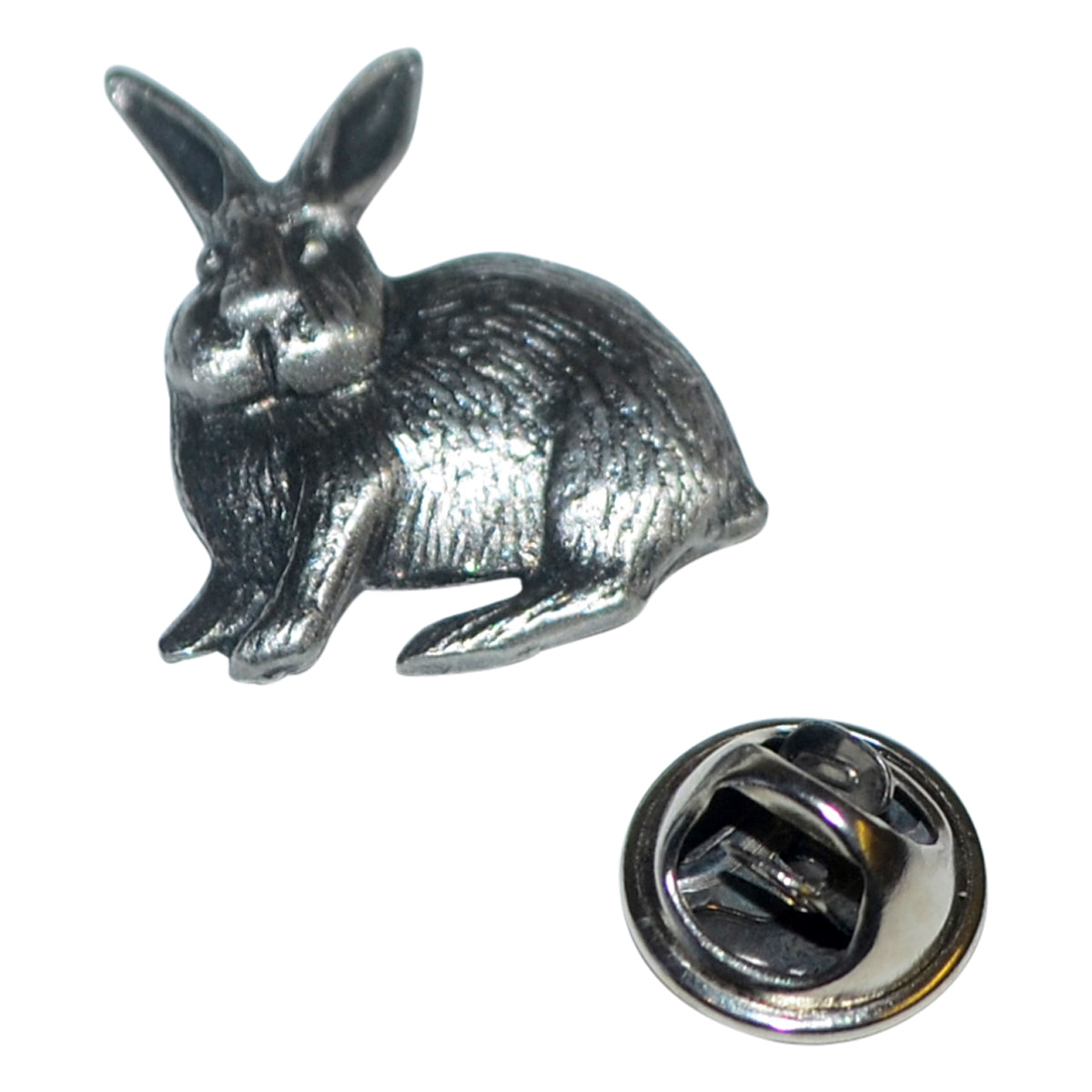 Rabbit Pewter English Made Pewter Lapel Pin Badge