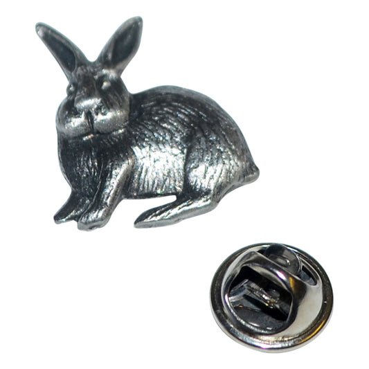Rabbit Pewter English Made Pewter Lapel Pin Badge