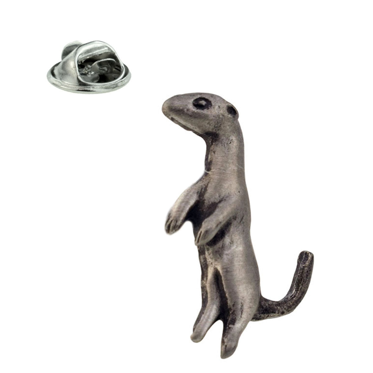 Meerkat English Made Pewter Lapel Pin Badge