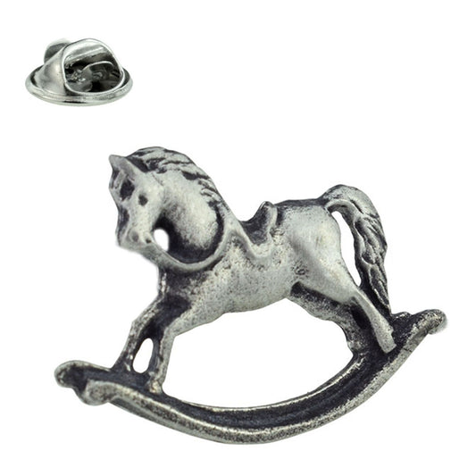 Rocking Horse English Made Pewter Lapel Pin Badge