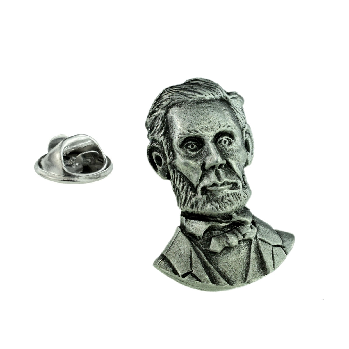 Abraham Lincoln English Made Pewter Lapel Pin Badge