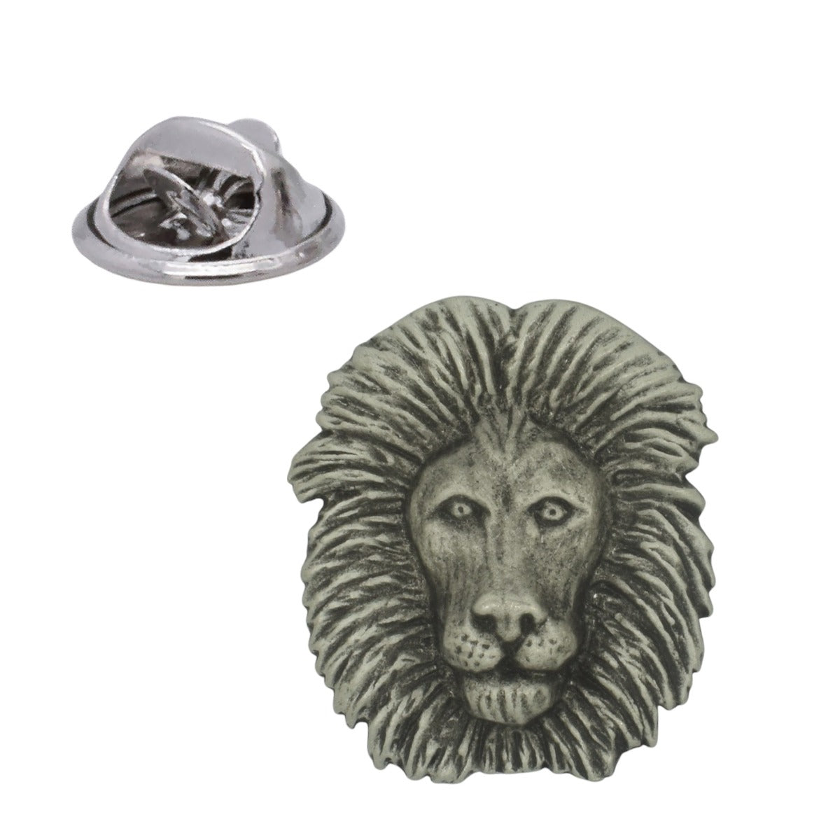 Lions Head English Made Pewter Lapel Pin Badge