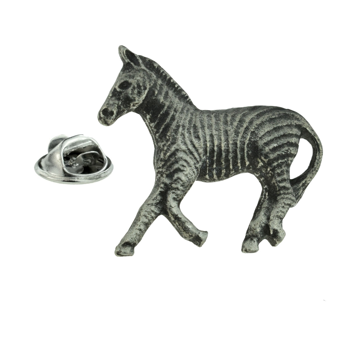 Zebra English Made Pewter Lapel Pin Badge