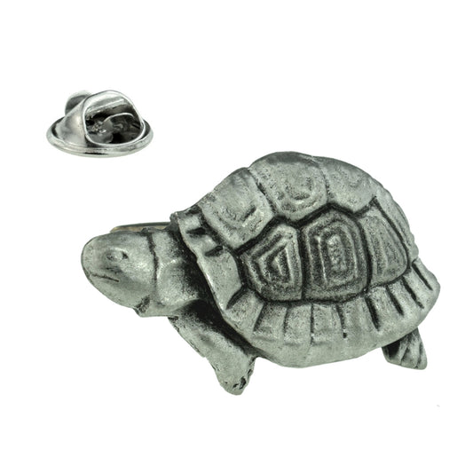 Tortoise English Made Pewter Lapel Pin Badge