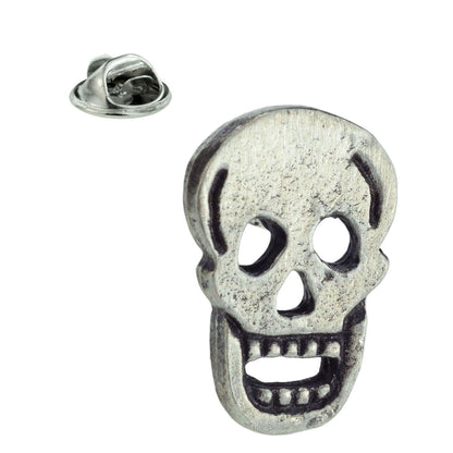 Skull Design English Made Pewter Lapel Pin Badge