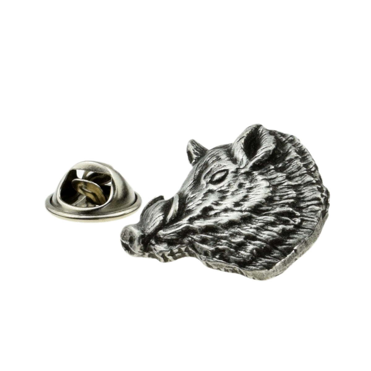 Wild Boar Head English Made Pewter Lapel Pin Badge