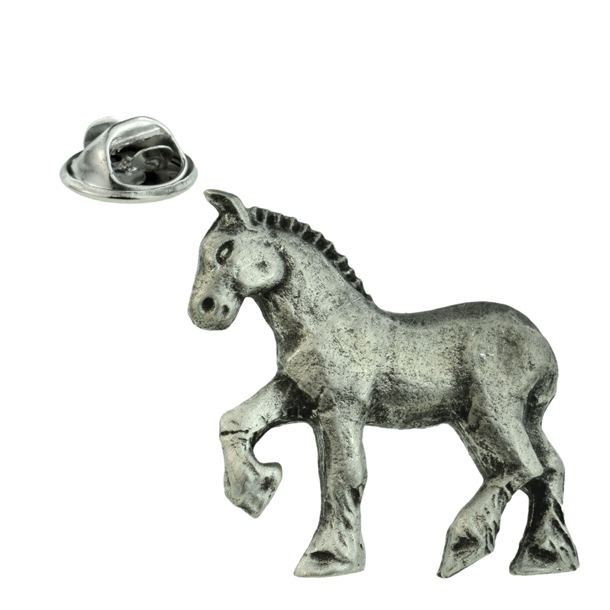 Shire Horse English Made Pewter Lapel Pin Badge