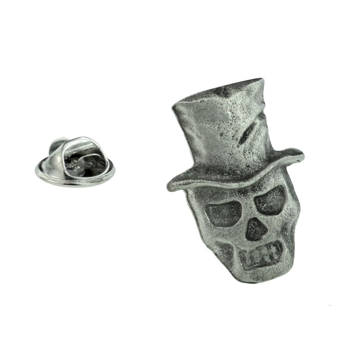 Skull Baron Samedi Englsih Made Pewter Lapel Pin Badge