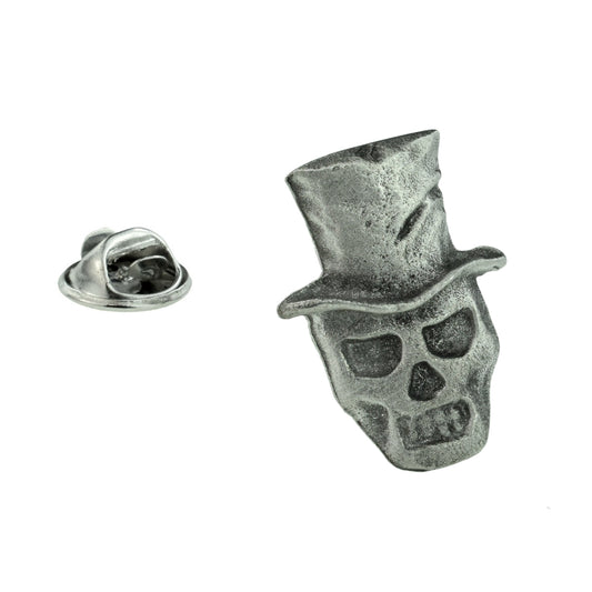 Skull Baron Samedi Englsih Made Pewter Lapel Pin Badge
