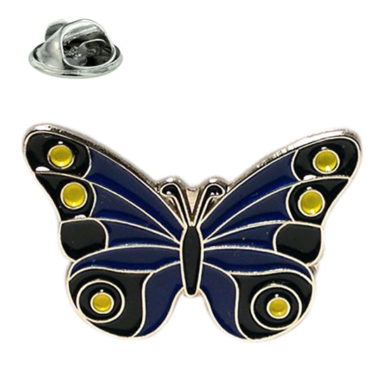 Blue Butterfly Metal Enamel Lapel Pin Badge