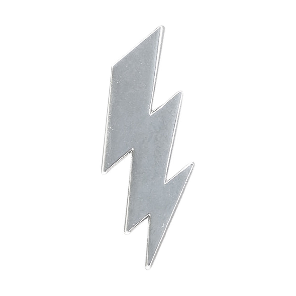 Silver Lightning Bolt Metal Enamel Lapel Pin Badge