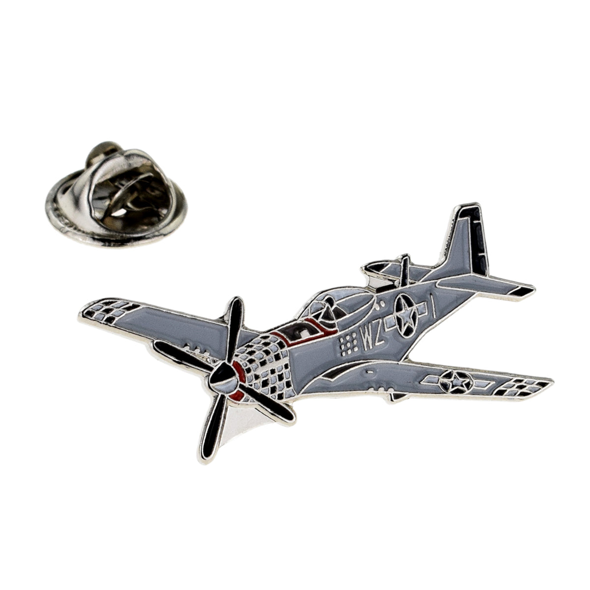 Aeroplane Military P51 Mustang Aircraft  Metal Enamel Lapel Pin Badge
