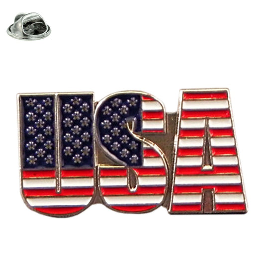 USA Stars & Stripes Flag Metal Enamel Lapel Pin Badge