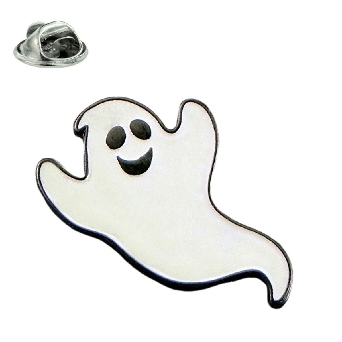 Spooky Halloween Ghost Metal and Enamel Lapel Pin Badge