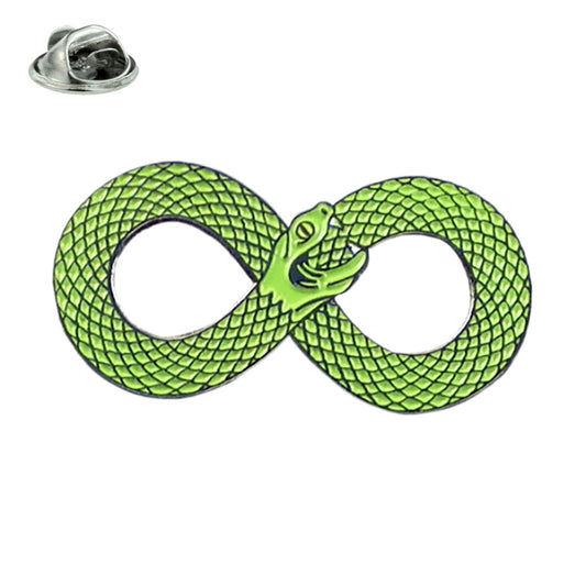 Infinity Snake Metal & Enamel Lapel Pin Badge