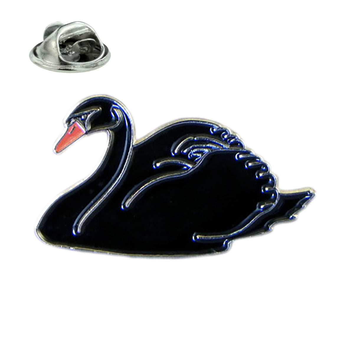 Black Swan Bird Metal and Enamel Lapel Pin Badge