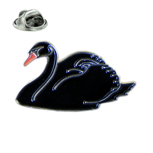 Black Swan Bird Metal and Enamel Lapel Pin Badge