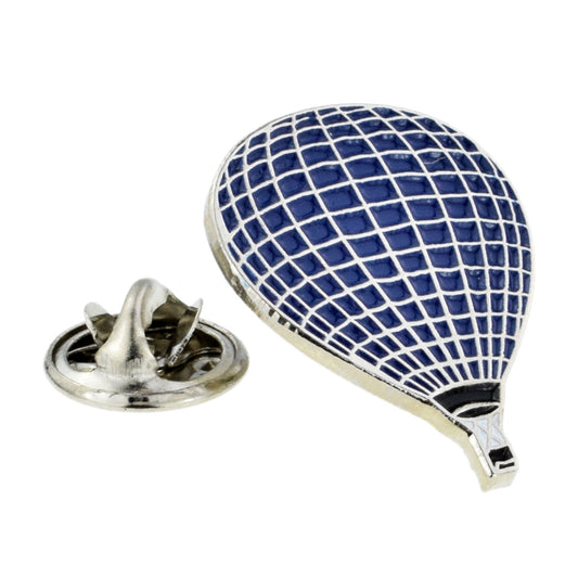Hot Air Balloon in Blue Metal Enamel Lapel Pin Badge