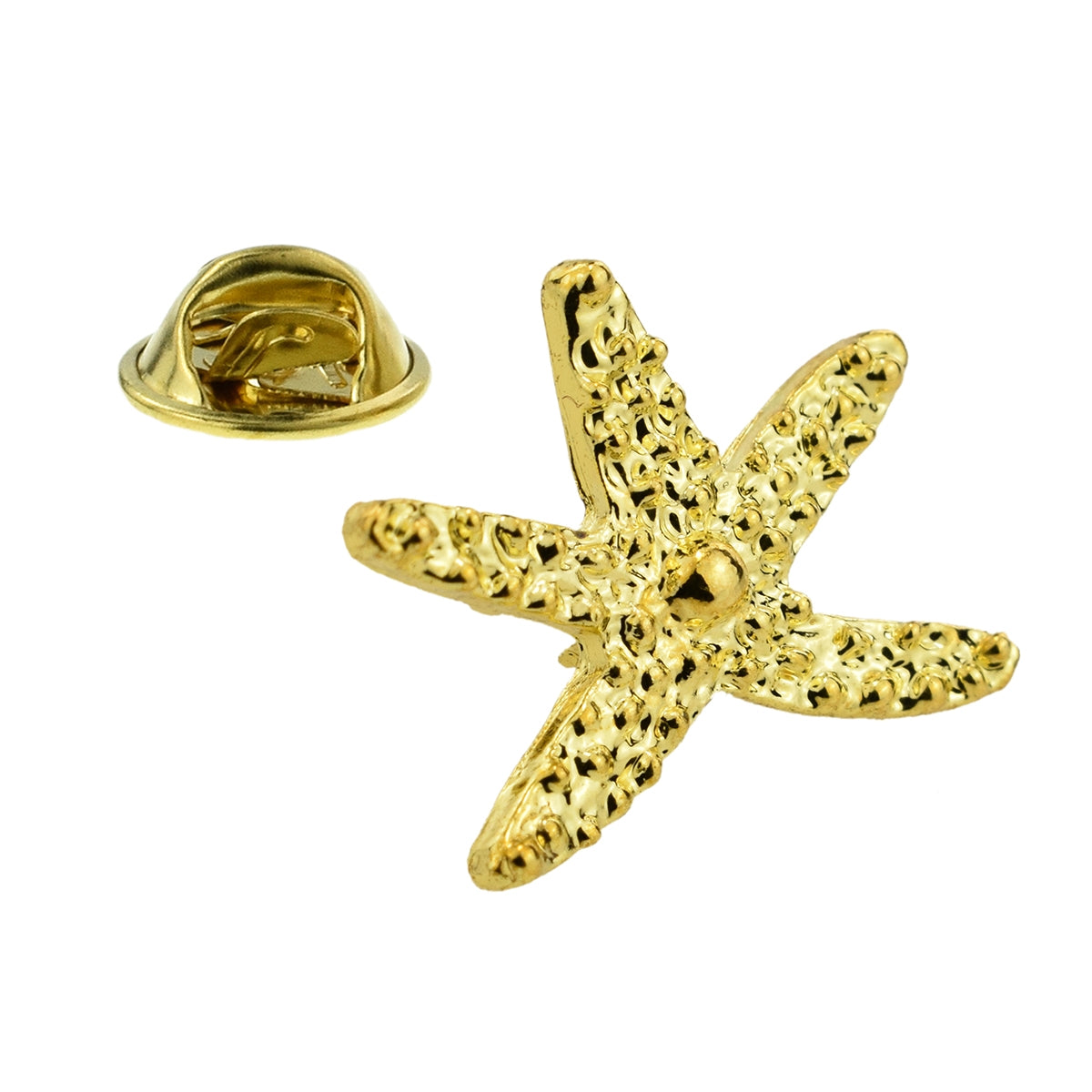 Golden Starfish Lapel Pin Badge