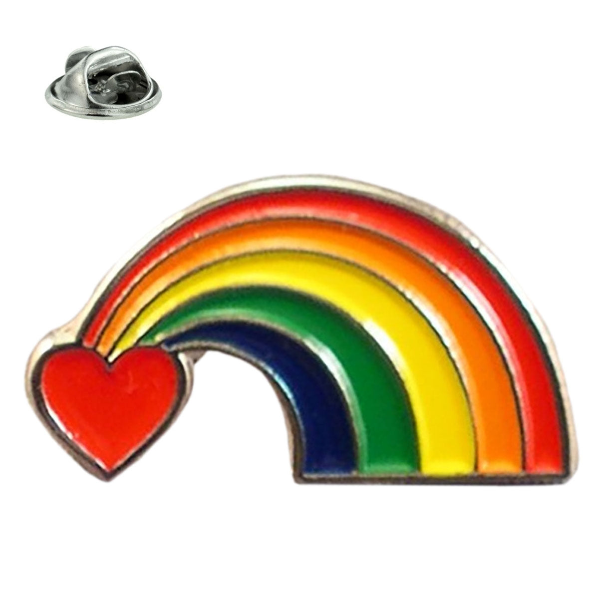Rainbow with love heart Lapel Pin Badge
