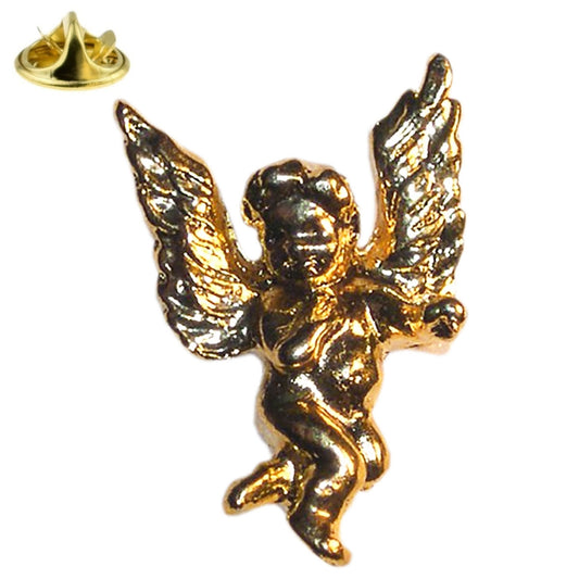 Golden Cherub Lapel Pin Badge