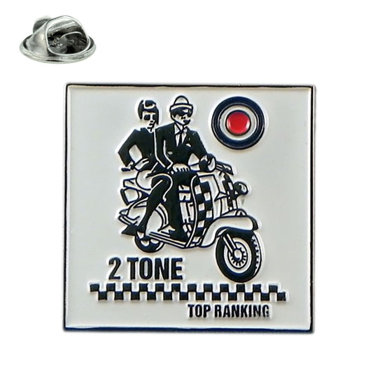 2 Tone Ska MOD Music Scooter Metal Lapel Pin Badge