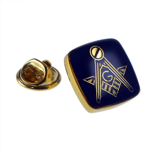 Golden & Blue Masonic with G Lapel Pin Badge