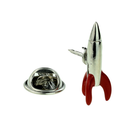 Retro Style Space Rocket Lapel Pin Badge