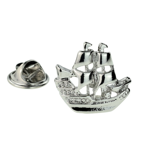 Galleon Sailing Ship in Full Sail Lapel Pin Badge