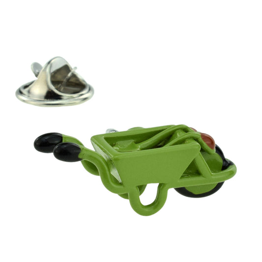 Green Wheelbarrow Lapel Pin Badge