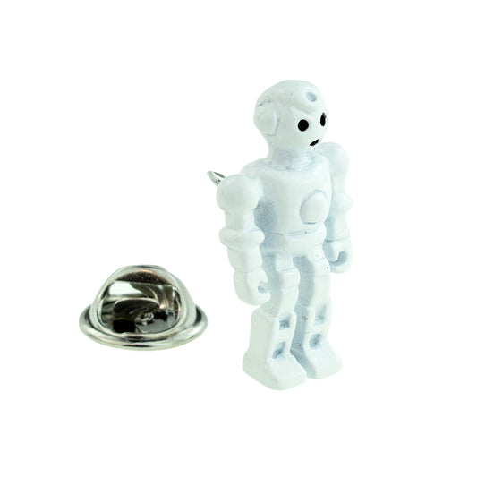 Contemporary design White Robot lapel Pin Badge