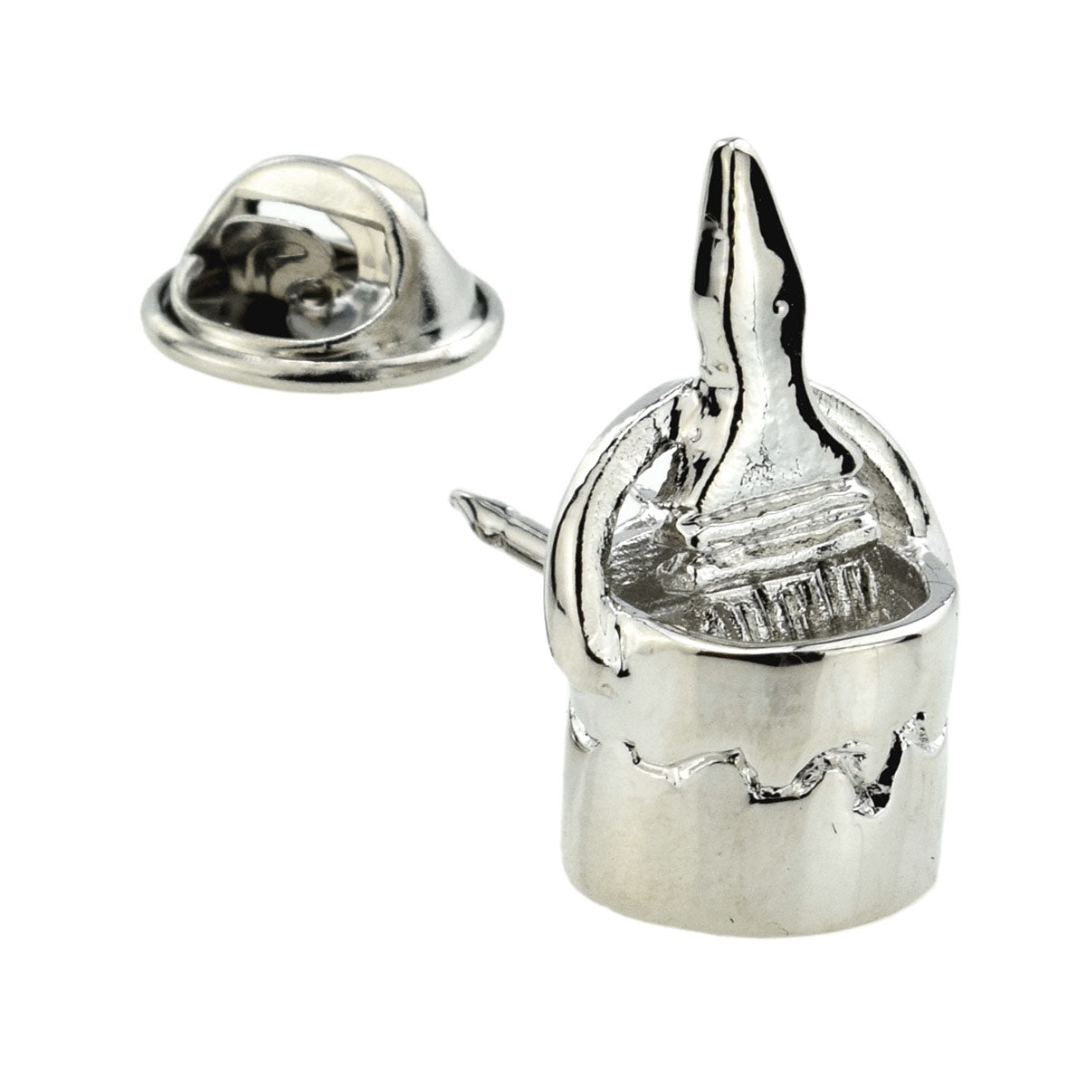 Paint Brush in Paint Pot Design Lapel Pin Badge