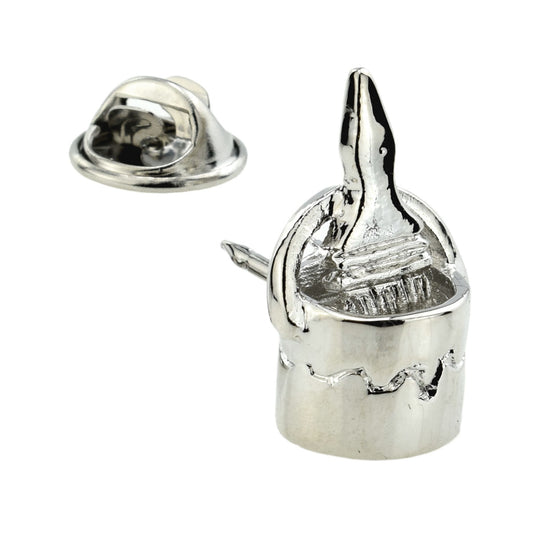 Paint Brush in Paint Pot Design Lapel Pin Badge