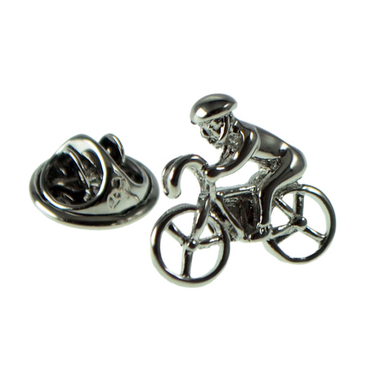 Cyclist on Bke Lapel Pin Badge