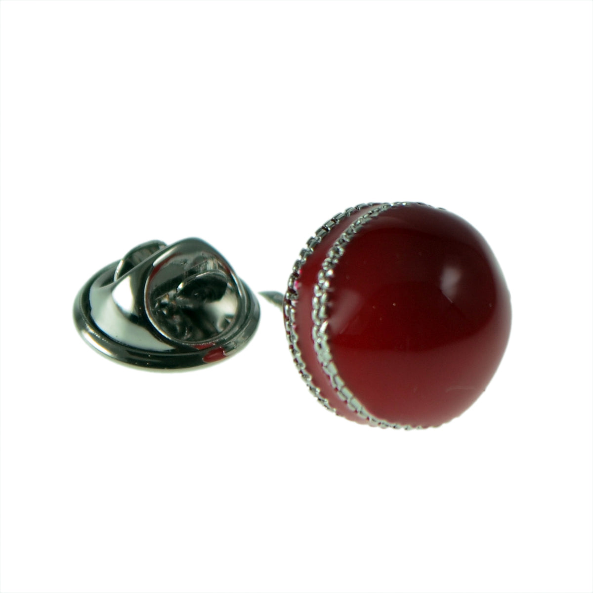 Red Cricket Ball Lapel Pin Badge