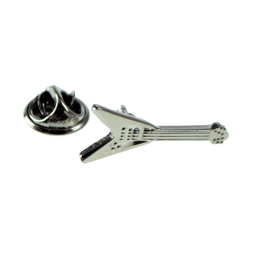 V Shaped Electric Guitar Lapel Pin Badge