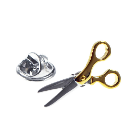 Two Tone Scissors Lapel Pin Badge