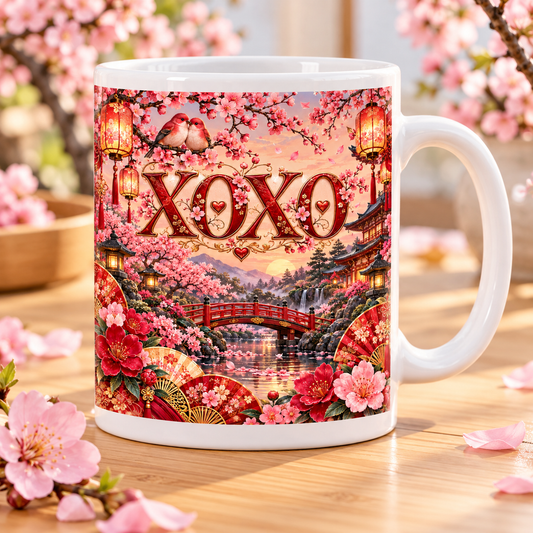 XOXO — Cherry Blossom Love Mug – front design