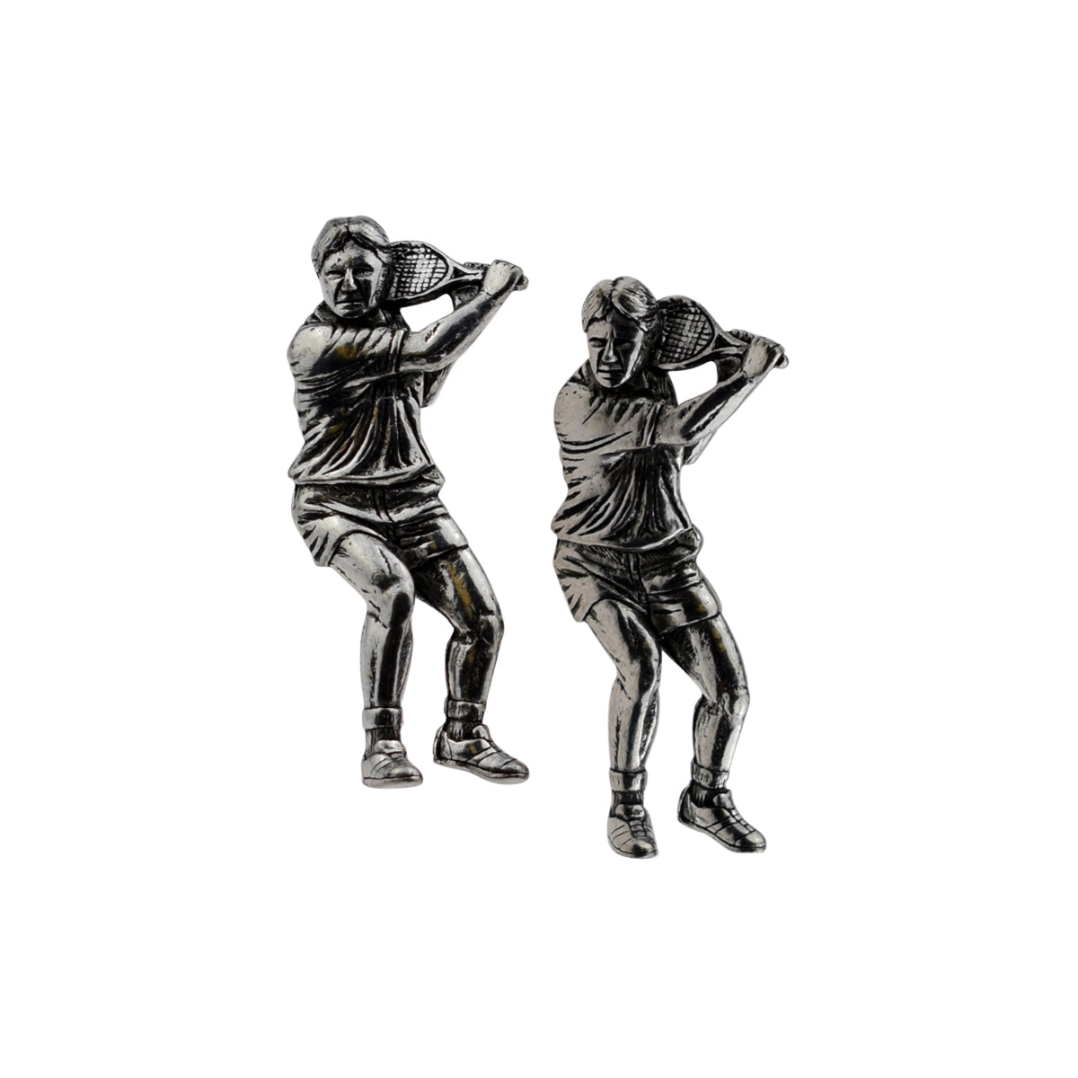 English Made Tennis Player Pewter Cufflinks | Ashton and Finch