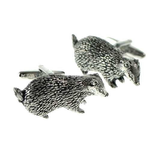 English Made Badger Pewter Cufflinks | Ashton and Finch