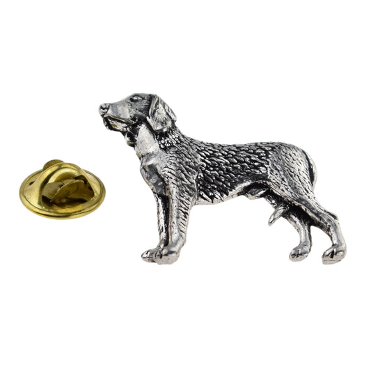 German Wire Haired Pointer English Pewter Lapel Pin Badge
