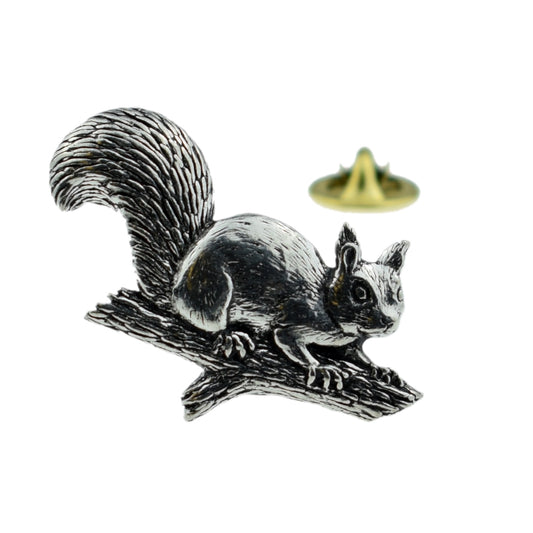 Squirrel English Pewter Lapel Pin Badge