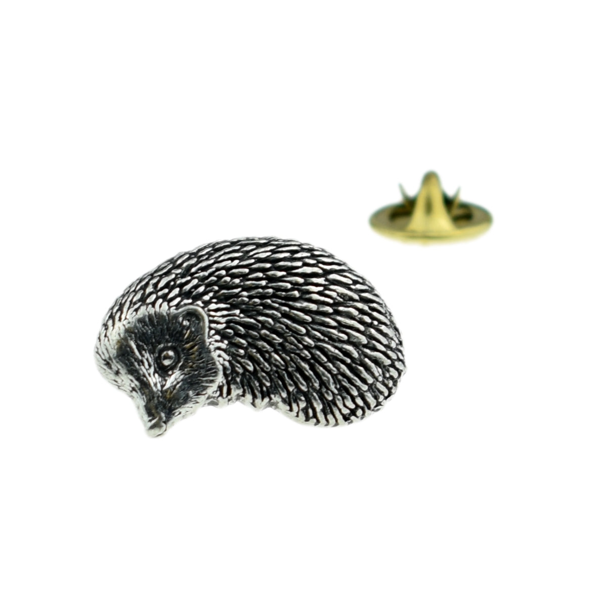 English Made Pewter Hedgehog Lapel Pin Badge