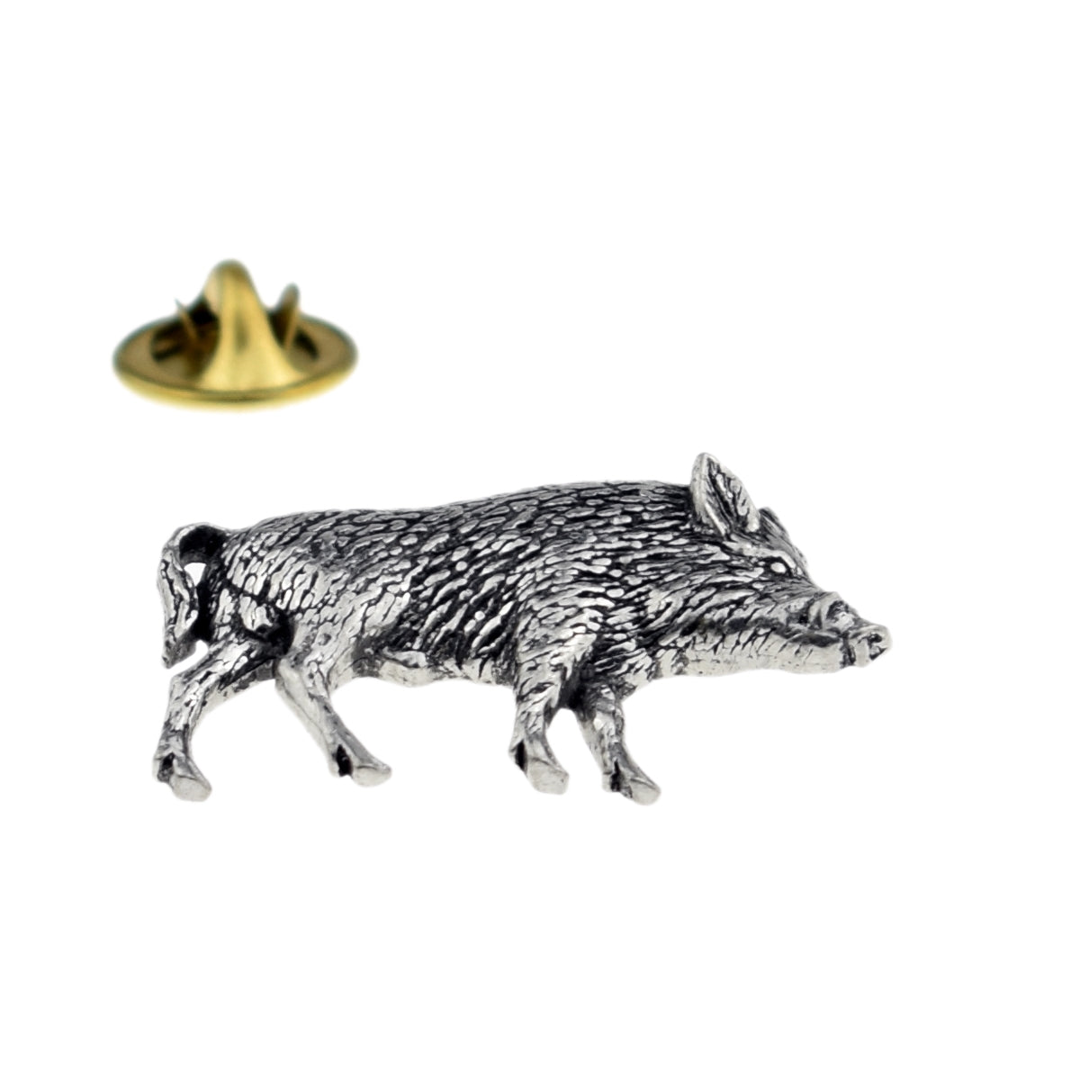 Wild Boar English Pewter Lapel Pin Badge