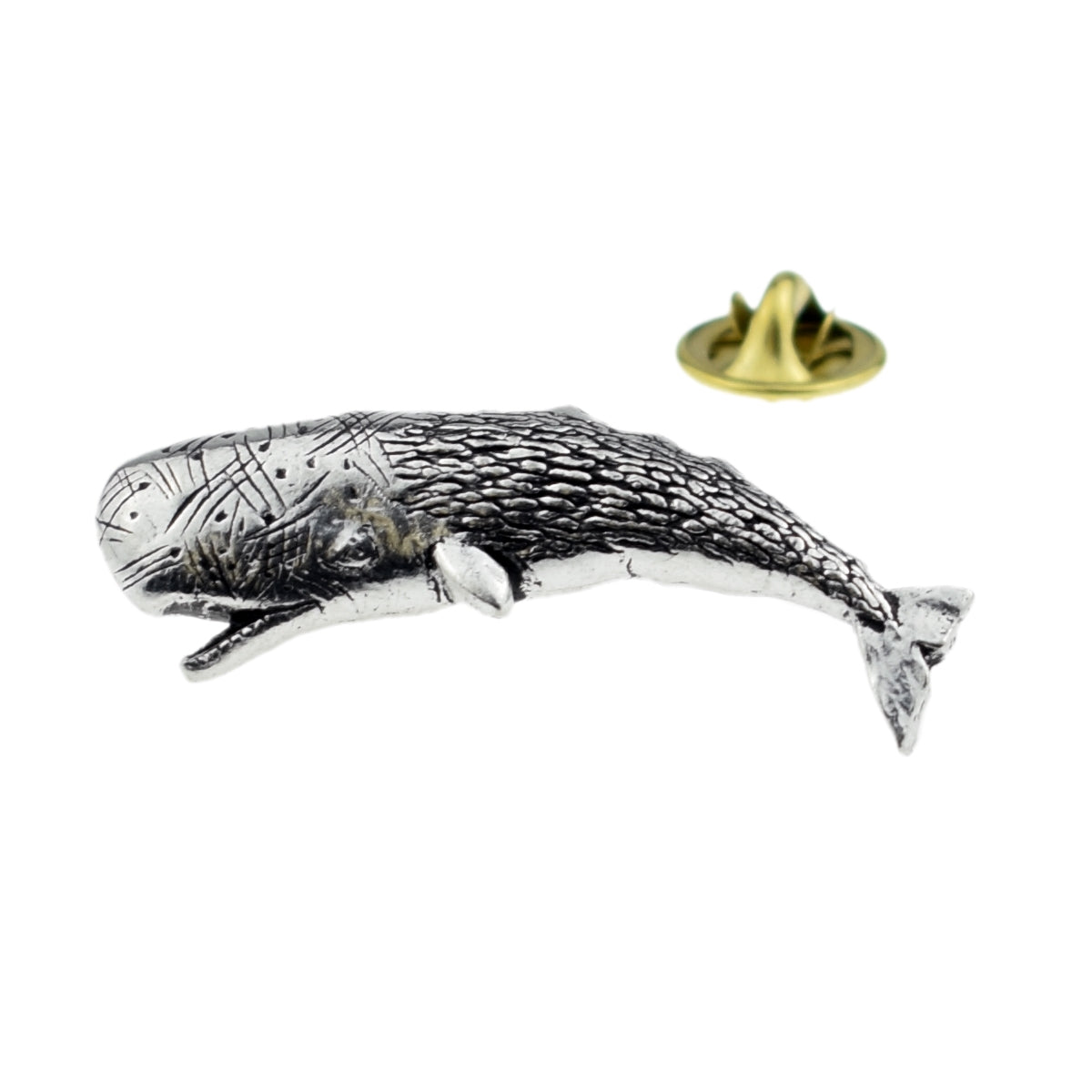 Whale Pewter Lapel Pin Badge