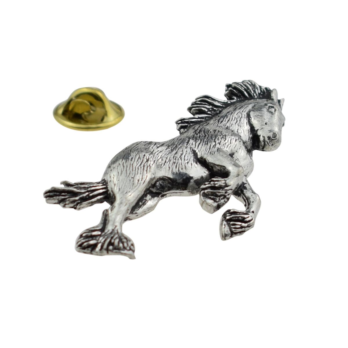 Shire Horse English Pewter Lapel Pin Badge